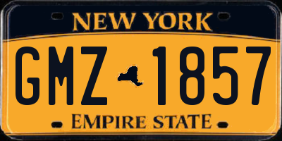 NY license plate GMZ1857