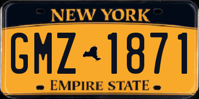 NY license plate GMZ1871