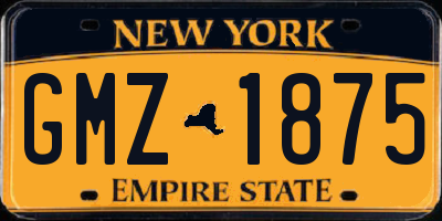 NY license plate GMZ1875