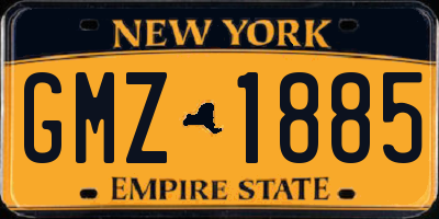 NY license plate GMZ1885