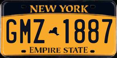 NY license plate GMZ1887