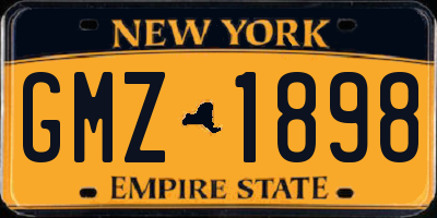 NY license plate GMZ1898