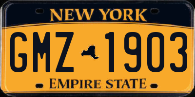 NY license plate GMZ1903