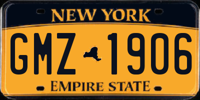 NY license plate GMZ1906