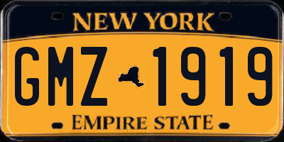 NY license plate GMZ1919