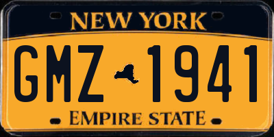 NY license plate GMZ1941