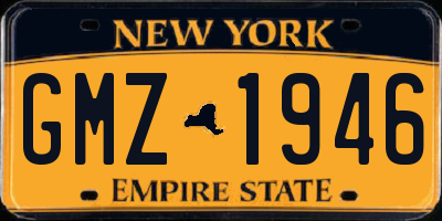 NY license plate GMZ1946