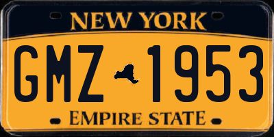 NY license plate GMZ1953