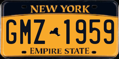 NY license plate GMZ1959
