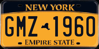 NY license plate GMZ1960