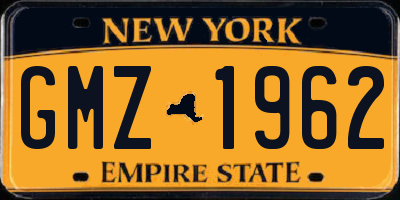 NY license plate GMZ1962