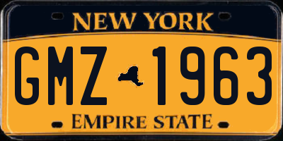 NY license plate GMZ1963