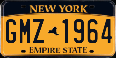 NY license plate GMZ1964