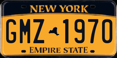 NY license plate GMZ1970