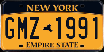 NY license plate GMZ1991