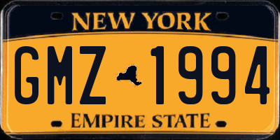 NY license plate GMZ1994