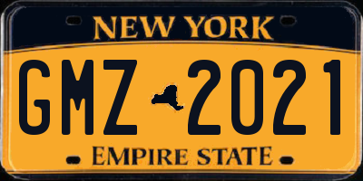 NY license plate GMZ2021