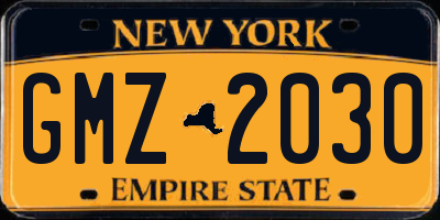 NY license plate GMZ2030