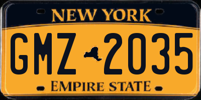 NY license plate GMZ2035
