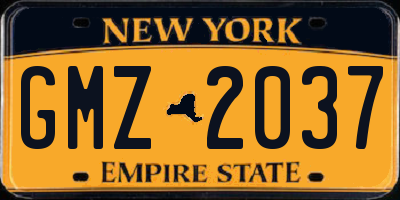 NY license plate GMZ2037