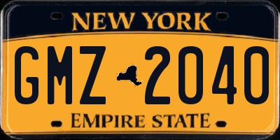 NY license plate GMZ2040