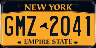 NY license plate GMZ2041