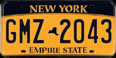 NY license plate GMZ2043