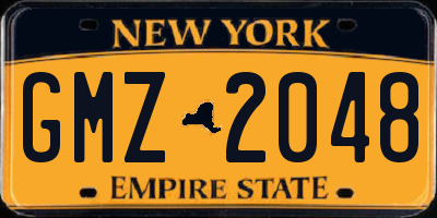 NY license plate GMZ2048
