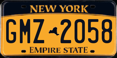 NY license plate GMZ2058