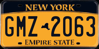 NY license plate GMZ2063