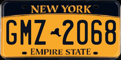 NY license plate GMZ2068