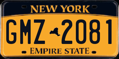 NY license plate GMZ2081