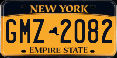 NY license plate GMZ2082
