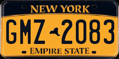 NY license plate GMZ2083