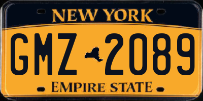 NY license plate GMZ2089