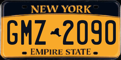 NY license plate GMZ2090