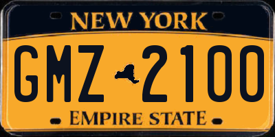NY license plate GMZ2100