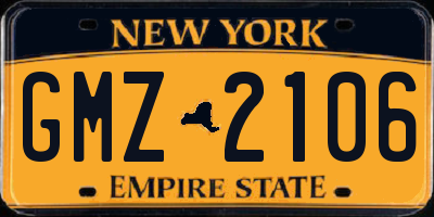 NY license plate GMZ2106