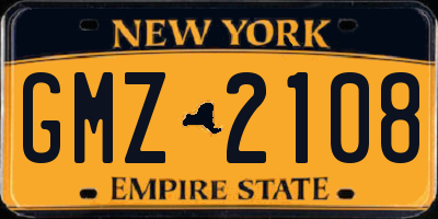 NY license plate GMZ2108