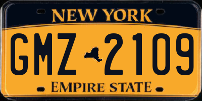 NY license plate GMZ2109