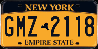 NY license plate GMZ2118