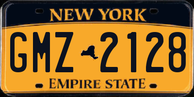 NY license plate GMZ2128