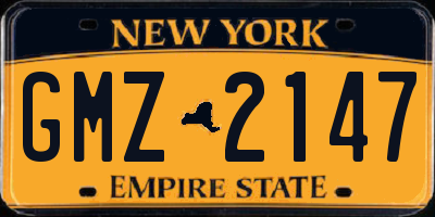 NY license plate GMZ2147