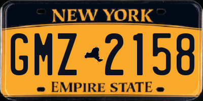 NY license plate GMZ2158