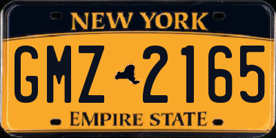 NY license plate GMZ2165