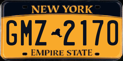 NY license plate GMZ2170