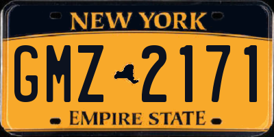 NY license plate GMZ2171
