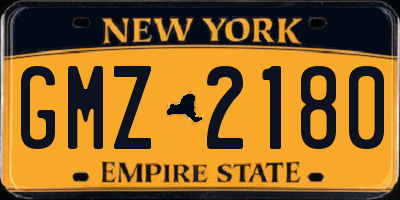 NY license plate GMZ2180
