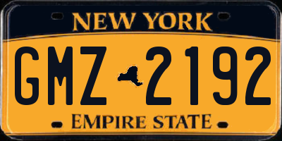 NY license plate GMZ2192