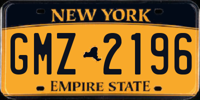NY license plate GMZ2196